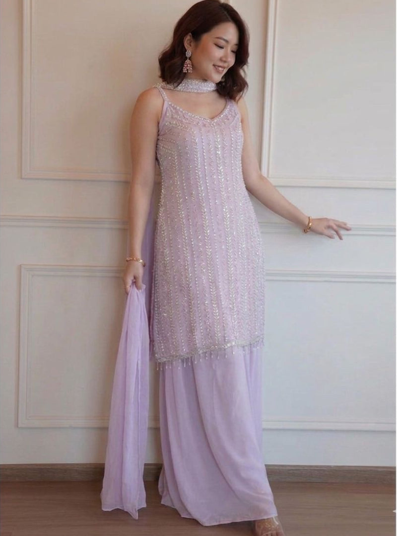 Lavender Dream Embellished Kurta Set